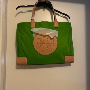 Green and Tan Tote Bag